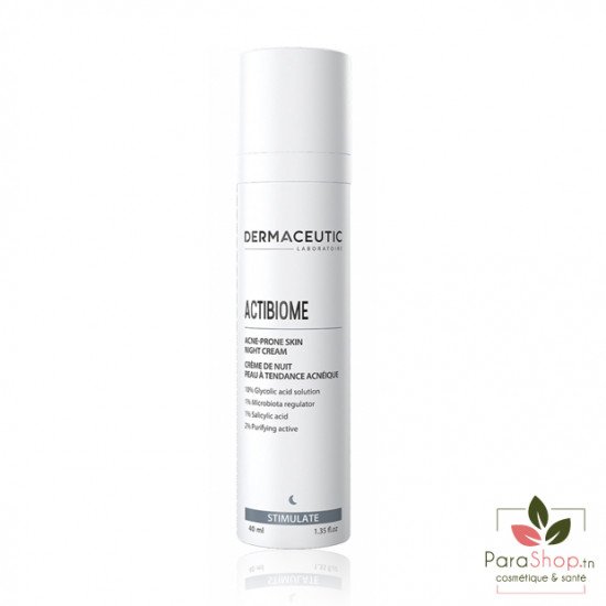 DERMACEUTIC ACTIBIOME Creme de Nuit Peau a Tendance Acneique 40ML