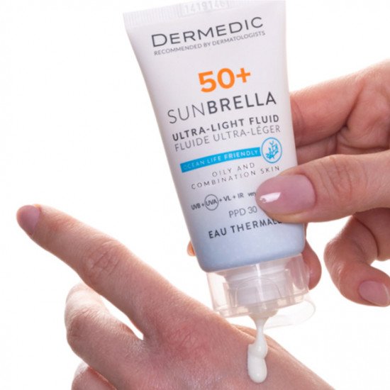 DERMEDIC SUNBRELLA FLUIDE ULTRA LEGER SPF50+ PEAUX MIXTES ET GRASSES 40ML	