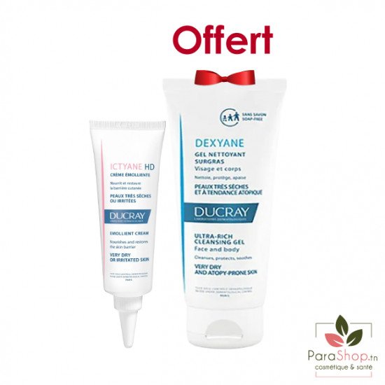 DUCRAY PACK ICTYANE HD CREME + DEXYANE GEL NETTOYANT 100ML OFFERT