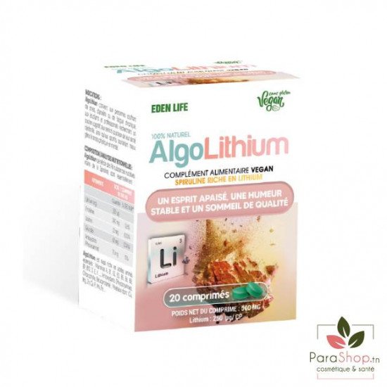 EDEN LIFE ALGO LITHIUM 20 Comprimes