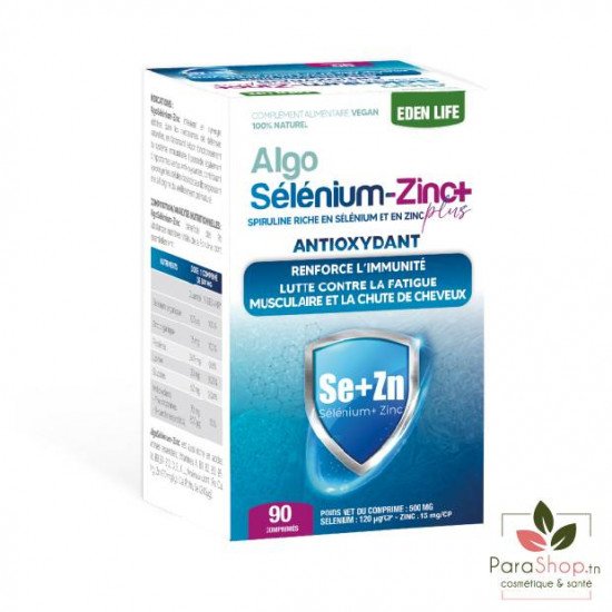 EDEN LIFE ALGO SELENIUM ZINC PLUS 90 Comprimes