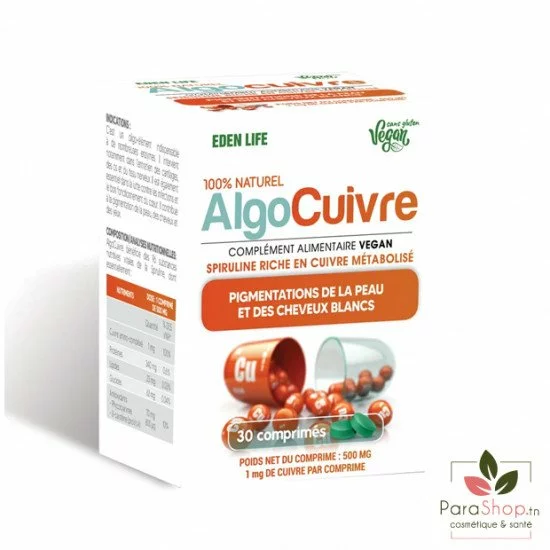Eden Life AlgoCuivre 30 comprimés Eden Life AlgoCuivre 30 comprimés