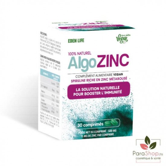 EDEN LIFE ALGOZINC 30 COMPRIMES EDEN LIFE ALGOZINC 30 COMPRIMES