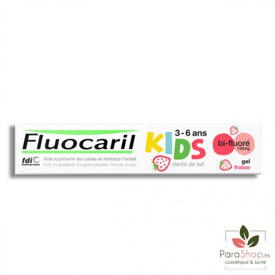 FLUOCARIL KIDS DENTIFRICE GEL FRAISE BI-FLUORÉ 100ML