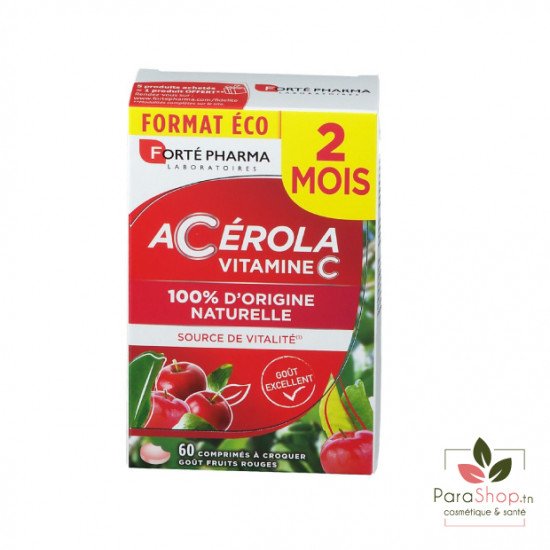 FORTE PHARMA ACEROLA Vitamine C 60 Comprimes a croquer