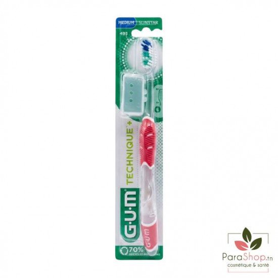 GUM TECHNIQUE Brosse à Dents Compact Medium 493 GUM TECHNIQUE Brosse à Dents Compact Medium 493