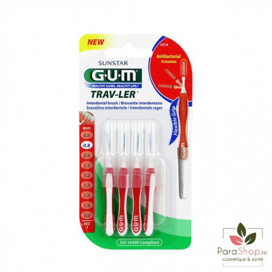 GUM TRAV-LER BROSSETTES X4 0.8MM 1314