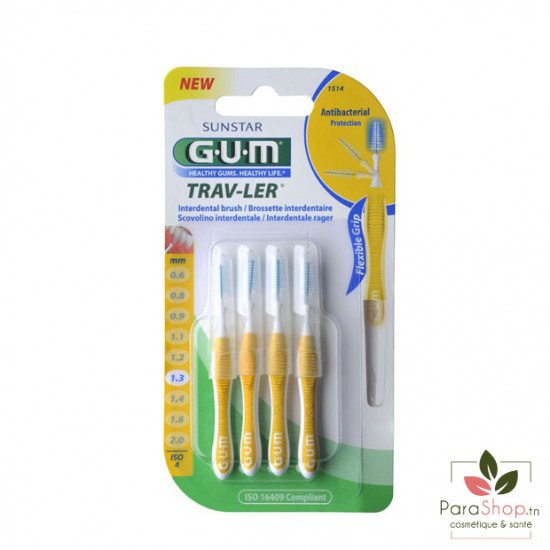 GUM TRAV-LER BROSSETTES X4 1.3MM 1514 