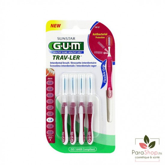 GUM TRAV-LER BROSSETTES X4 1.4MM 1612 