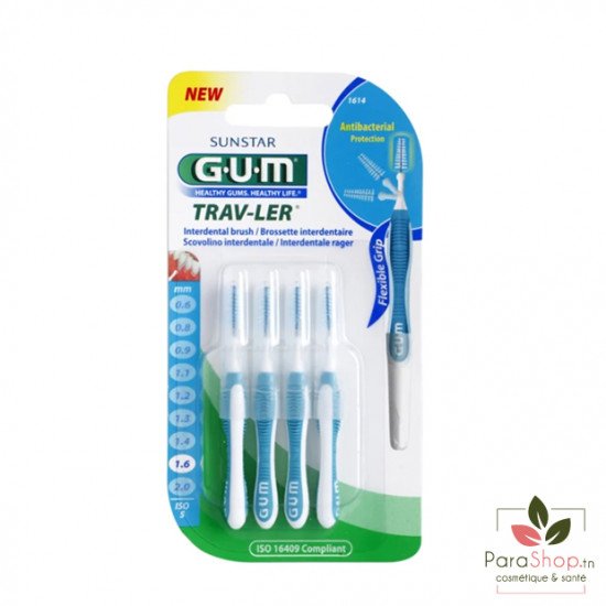 GUM TRAV-LER BROSSETTES X4 1.6MM 1614 