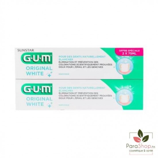 GUM ORIGINAL WHITE DENTIFRICE LOT DE 2 GUM ORIGINAL WHITE DENTIFRICE LOT DE 2