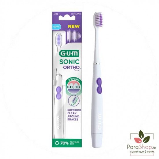 Gum Sonic Ortho Brosse A dents Electrique Souple 4102 Gum Sonic Ortho Brosse A dents Electrique Souple 4102