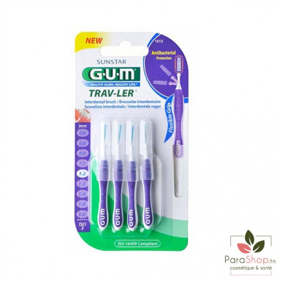 GUM TRAV-LER BROSSETTES x4 1.2MM 1512 