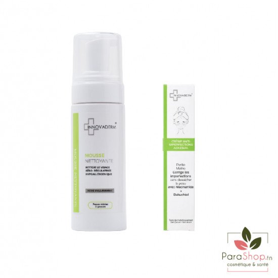 INNOVADERM Creme Anti Imperfections Acnebak + Mousse Nettoyante Peau Mixte A Grasse INNOVADERM Creme Anti Imperfections Acnebak + Mousse Nettoyante Peau Mixte A Grasse