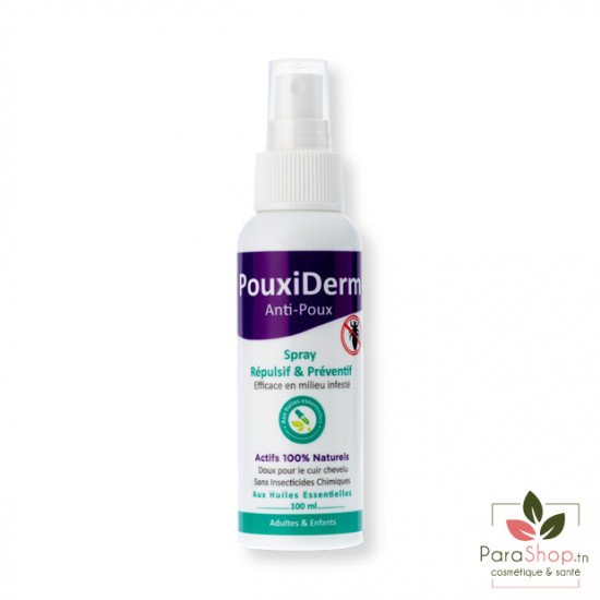 PouxiDerm Spray Anti-Poux Répulsif & Préventif 100ML