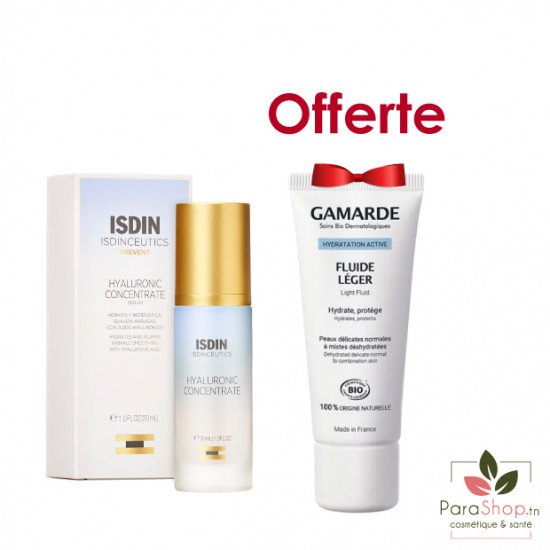 ISDIN PACK Hyaluronic Concentrate Serum + GAMARDE FLUIDE HYDRATANT LEGER OFFERT
