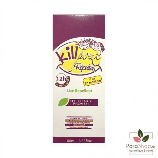 KILLPOUX SPRAY REPULSIF ANTI POUX 100ML KILLPOUX SPRAY REPULSIF ANTI POUX 100ML