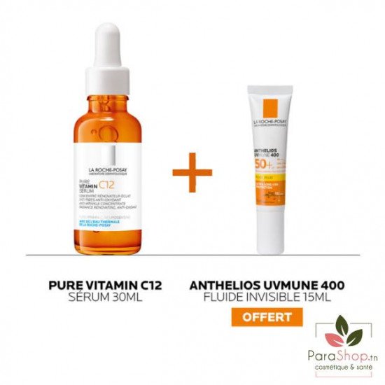 LA ROCHE POSAY COFFRET PURE VITAMIN C12 SERUM + UVMUNE 400 Fluide Invisible 15ML OFFERT
