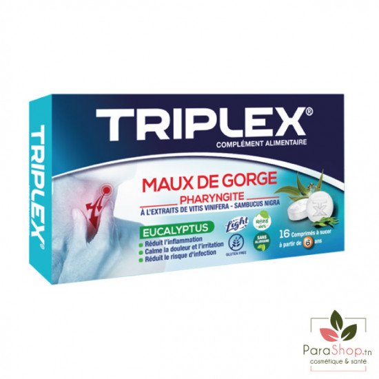 TRIPLEX MAUX DE GORGE EUCALYPTUS - 16 Comprimes à Sucer