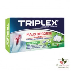 TRIPLEX MAUX DE GORGE MENTHE - 16 Comprimes à Sucer TRIPLEX MAUX DE GORGE MENTHE - 16 Comprimes à Sucer