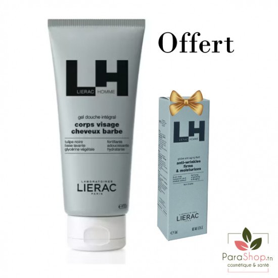 LIERAC PACK HOMME GEL DOUCHE INTEGRAL + Fluide Anti Age Global 10ML OFFERT - 2025