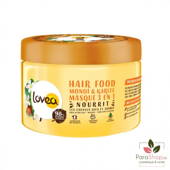 LOVEA HAIR FOOD MASQUE 3 EN 1 MONOI & KARITE CHEVEUX SECS 390ML LOVEA HAIR FOOD MASQUE 3 EN 1 MONOI & KARITE CHEVEUX SECS 390ML