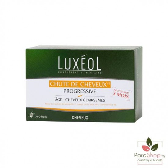 LUXEOL CHUTE DE CHEVEUX PROGRESSIVE 90 GELULES LUXEOL CHUTE DE CHEVEUX PROGRESSIVE 90 GELULES