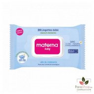 MATERNA BABY LINGETTES BLEUES FORMAT POCKET 20