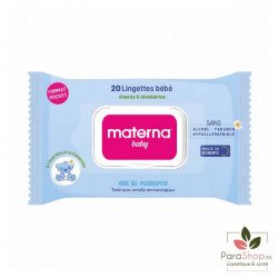 MATERNA BABY LINGETTES BLEUES FORMAT POCKET 20 MATERNA BABY LINGETTES BLEUES FORMAT POCKET 20