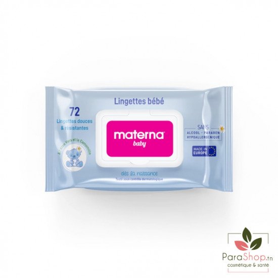 MATERNA BABY LINGETTES BLEUES x72