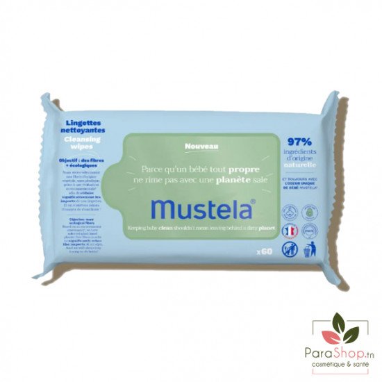 MUSTELA Lingettes nettoyantes à l'Avocat BIO X60