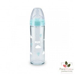 NUK First choice Biberon Verre Temperature Control 0-6M 240ML - Nuages NUK First choice Biberon Verre Temperature Control 0-6M 240ML - Nuages
