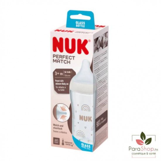 NUK PERFECT MATCH BIBERON VERRE M 230ML NUK PERFECT MATCH BIBERON VERRE M 230ML