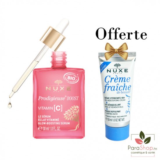 NUXE PACK PRODIGIEUSE BOOST SERUM VITAMINE C + CREME FRAICHE DE BEAUTE 3EN1 30ML OFFERTE NUXE PACK PRODIGIEUSE BOOST SERUM VITAMINE C + CREME FRAICHE DE BEAUTE 3EN1 30ML OFFERTE
