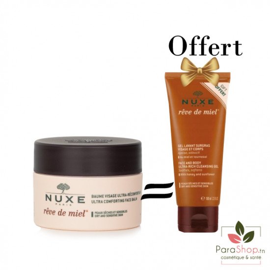 NUXE PACK REVE DE MIEL Baume Visage + Gel nettoyant SURGRAS 100ML OFFERT NUXE PACK REVE DE MIEL Baume Visage + Gel nettoyant SURGRAS 100ML OFFERT
