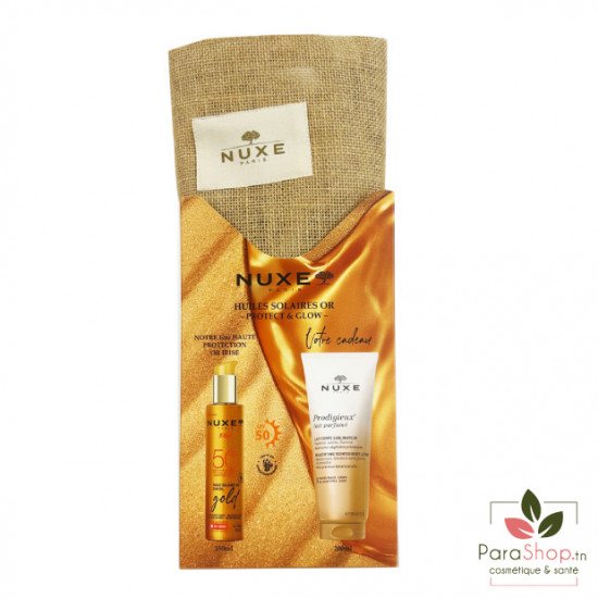 NUXE Sun Sac Huile Solaire Or SPF50 150ML + Prodigieux Lait Corps 200ML OFFERT NUXE Sun Sac Huile Solaire Or SPF50 150ML + Prodigieux Lait Corps 200ML OFFERT