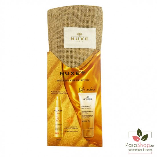 NUXE Sun Sac Spray Solaire Delicieux SPF50 150ML + Prodigieux huile de douche 200ML OFFERTE NUXE Sun Sac Spray Solaire Delicieux SPF50 150ML + Prodigieux huile de douche 200ML OFFERTE
