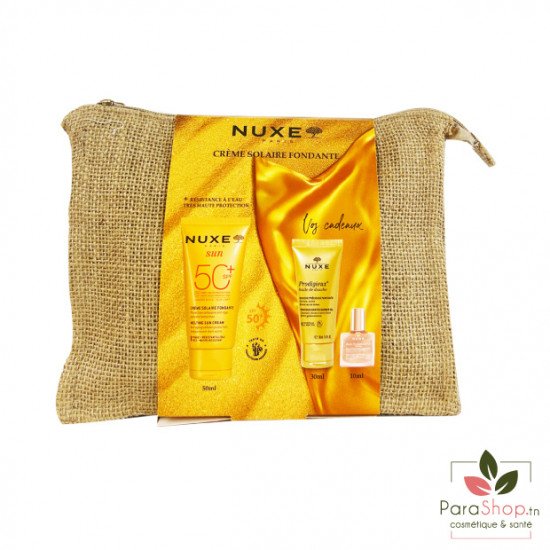 NUXE SUN TROUSSE Creme fondante SPF50+ + Prodigieux huile de douche 30ML + HUILE PRODIGIEUSE OR FLORALE 10ML OFFERTS NUXE SUN TROUSSE Creme fondante SPF50+ + Prodigieux huile de douche 30ML + HUILE PRODIGIEUSE OR FLORALE 10ML OFFERTS