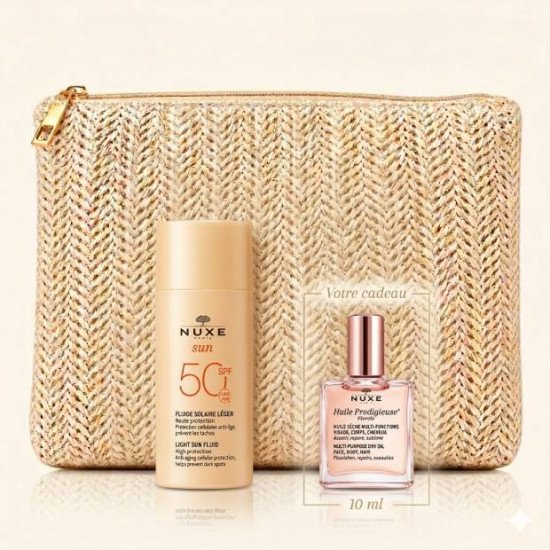 NUXE SUN TROUSSE Fluide Leger SPF50 + HUILE PRODIGIEUSE FLORALE 10ML OFFERTE