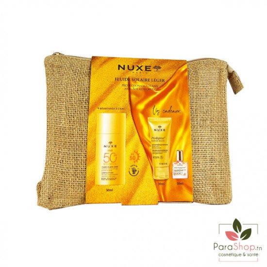 NUXE SUN TROUSSE Fluide Leger SPF50 + Prodigieux huile de douche 30ML + HUILE PRODIGIEUSE FLORALE 10ML OFFERTS NUXE SUN TROUSSE Fluide Leger SPF50 + Prodigieux huile de douche 30ML + HUILE PRODIGIEUSE FLORALE 10ML OFFERTS