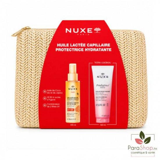 NUXE SUN TROUSSE Huile Lactee Capillaire + Gellee de Douche 100ML OFFERTE