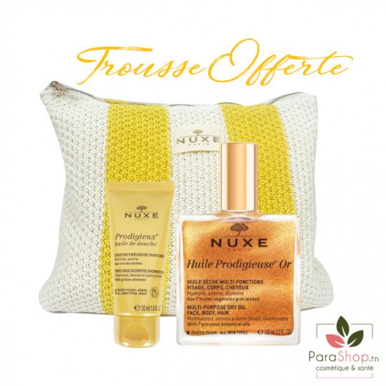 NUXE TROUSSE HUILE PRODIGIEUSE OR 100ML + Prodigieux huile de douche 30ML OFFERTE NUXE TROUSSE HUILE PRODIGIEUSE OR 100ML + Prodigieux huile de douche 30ML OFFERTE