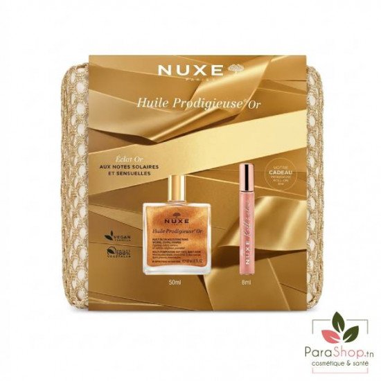NUXE TROUSSE HUILE PRODIGIEUSE OR 50ML + NUXE HPF ROLL ON 8ML NUXE TROUSSE HUILE PRODIGIEUSE OR 50ML + NUXE HPF ROLL ON 8ML
