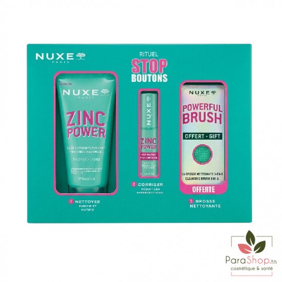 NUXE ZINC POWER COFFRET RITUEL STOP BOUTONS NUXE ZINC POWER COFFRET RITUEL STOP BOUTONS