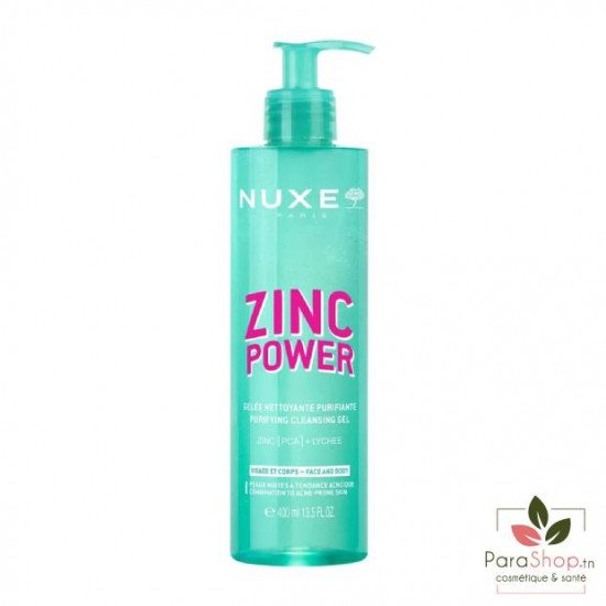 NUXE ZINC POWER Gelee Nettoyante Purifiante 400ML NUXE ZINC POWER Gelee Nettoyante Purifiante 400ML