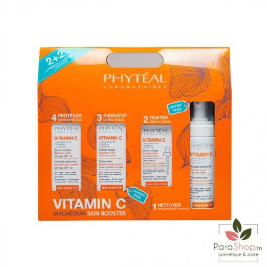 PHYTEAL VITAMINE C COFFRET SERUM + ECRAN + MOUSSE ET CREME GRATUITES