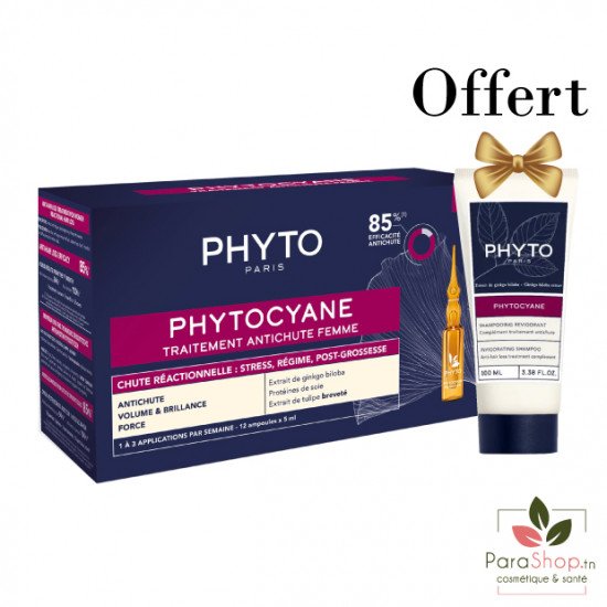 PHYTO PACK PHYTOCYANE ANTICHUTE REACTIONNELLE FEMME + PHYTOCYANE SHAMPOOING 100ML - BF 2025 PHYTO PACK PHYTOCYANE ANTICHUTE REACTIONNELLE FEMME + PHYTOCYANE SHAMPOOING 100ML - BF 2025