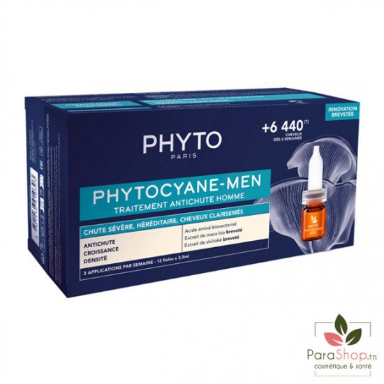 PHYTO PHYTOCYANE MEN TRAITEMENT ANTICHUTE HOMME 12X 3.5ML