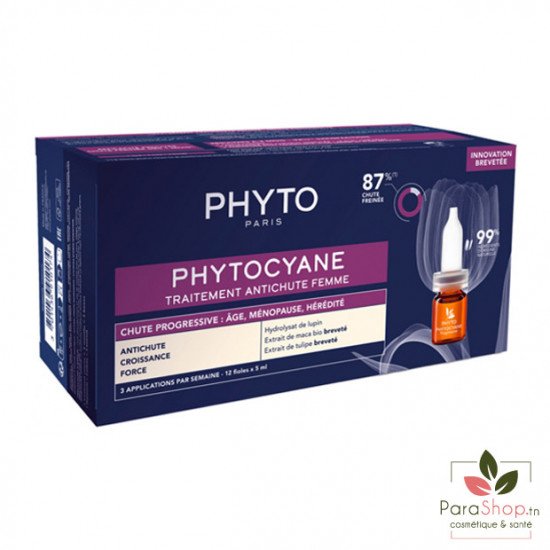 PHYTO PHYTOCYANE TRAITEMENT ANTICHUTE PROGRESSIVE FEMME 12X5ML