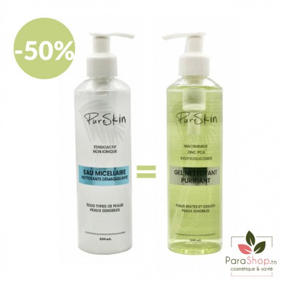 PURE SKIN DUO DEMAQUILLAGE PROFOND - Peau Mixte à Grasse PURE SKIN DUO DEMAQUILLAGE PROFOND - Peau Mixte à Grasse